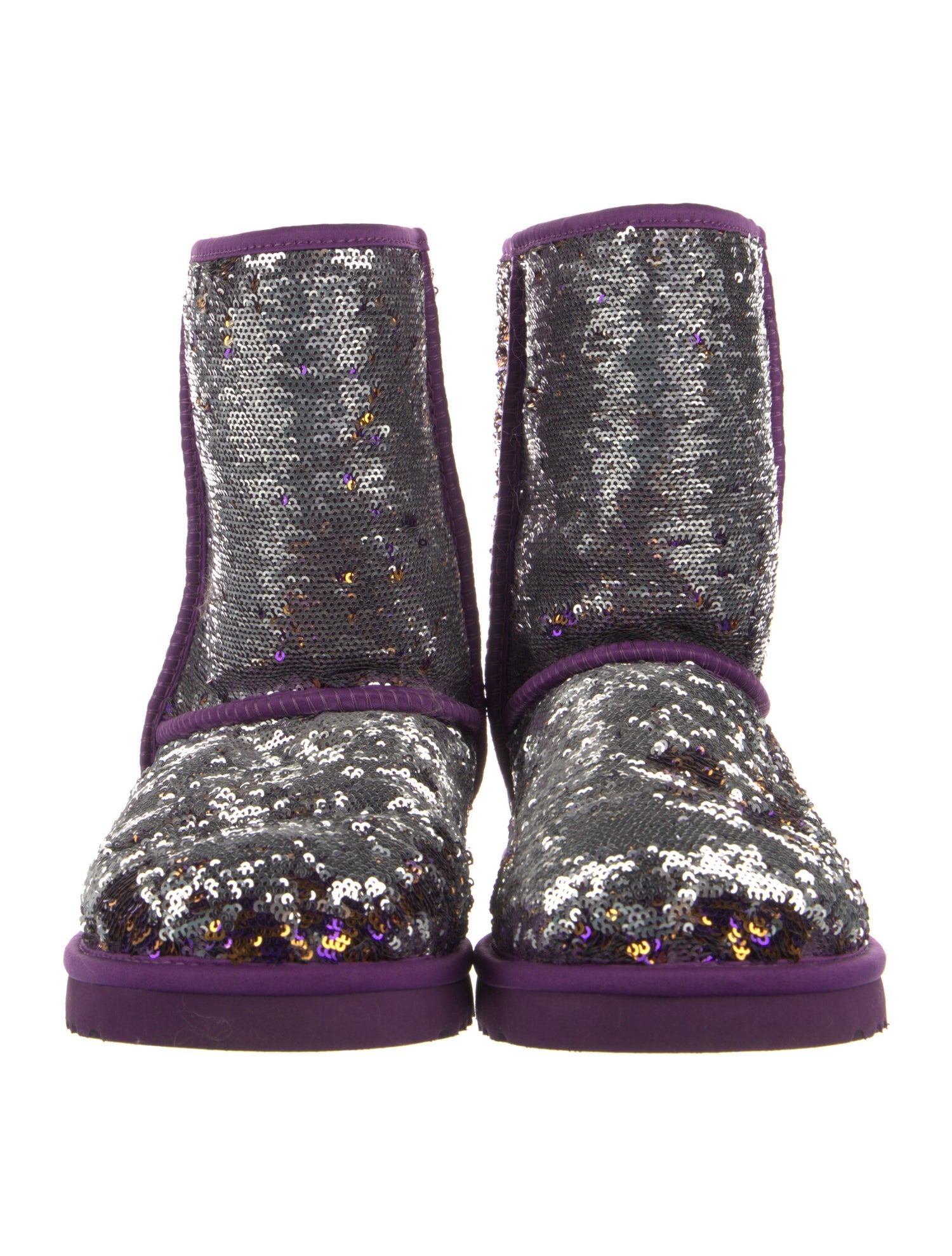 Sequins Patterned Combat Boots