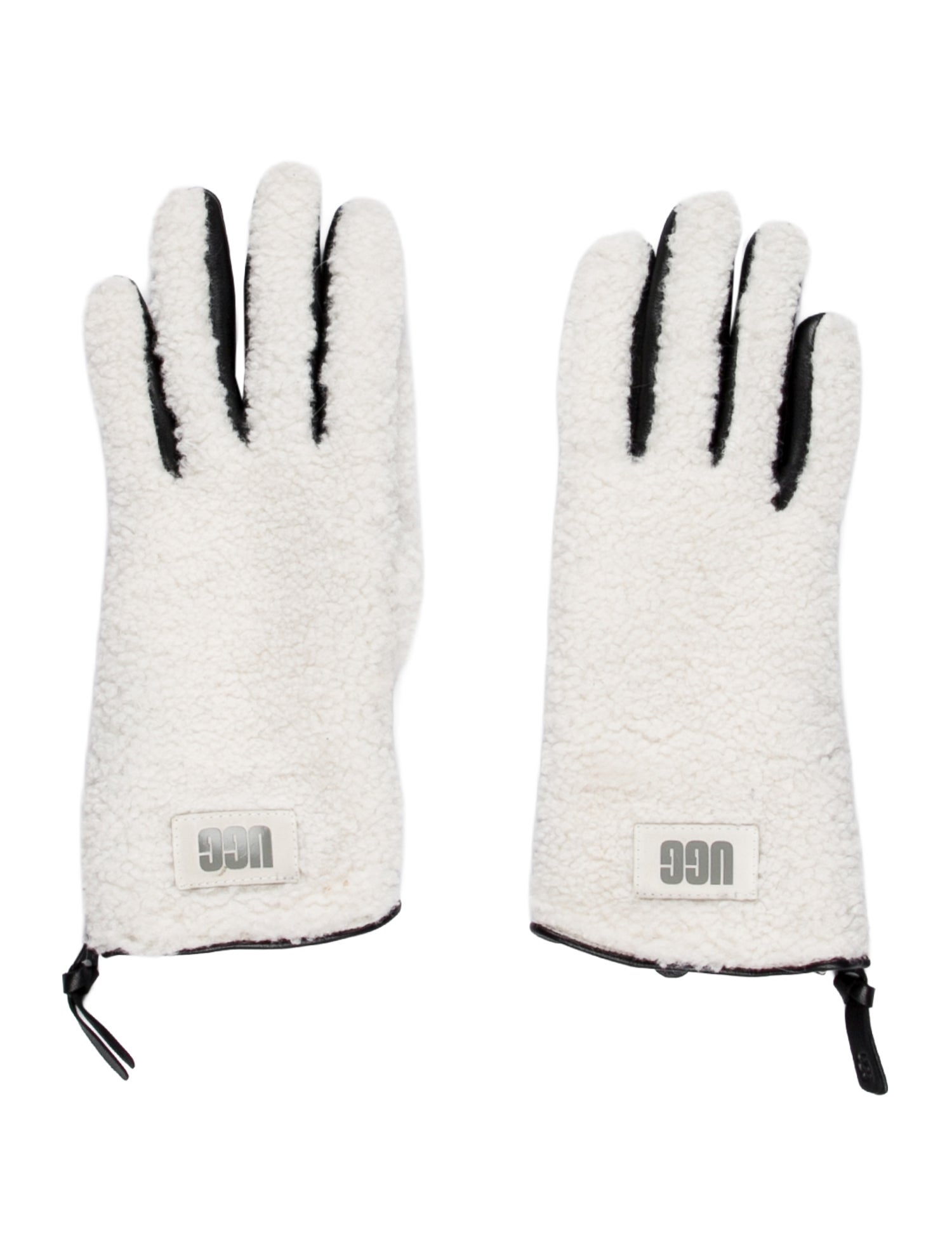 UGG White Faux Fur Winter Gloves