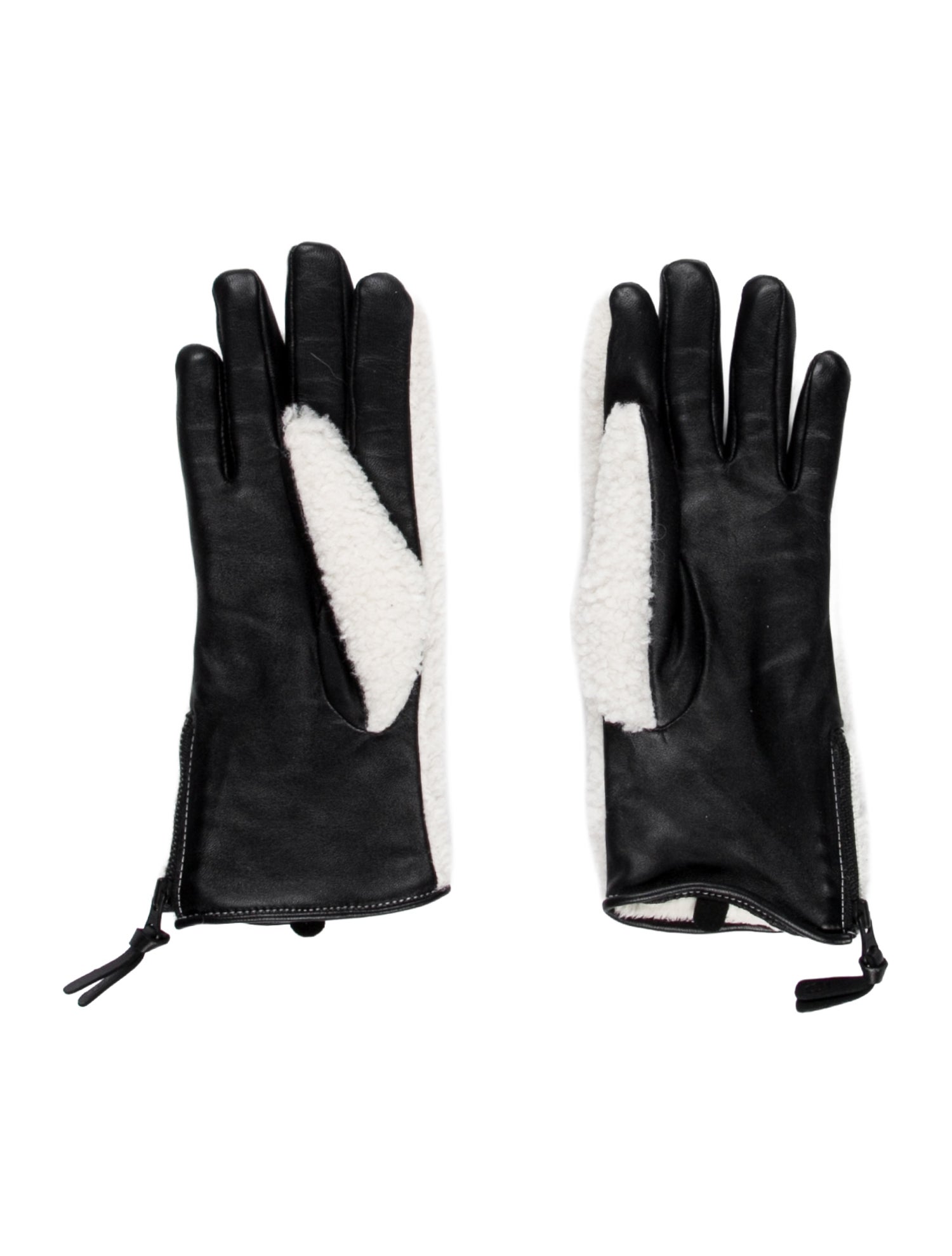 UGG White Faux Fur Winter Gloves