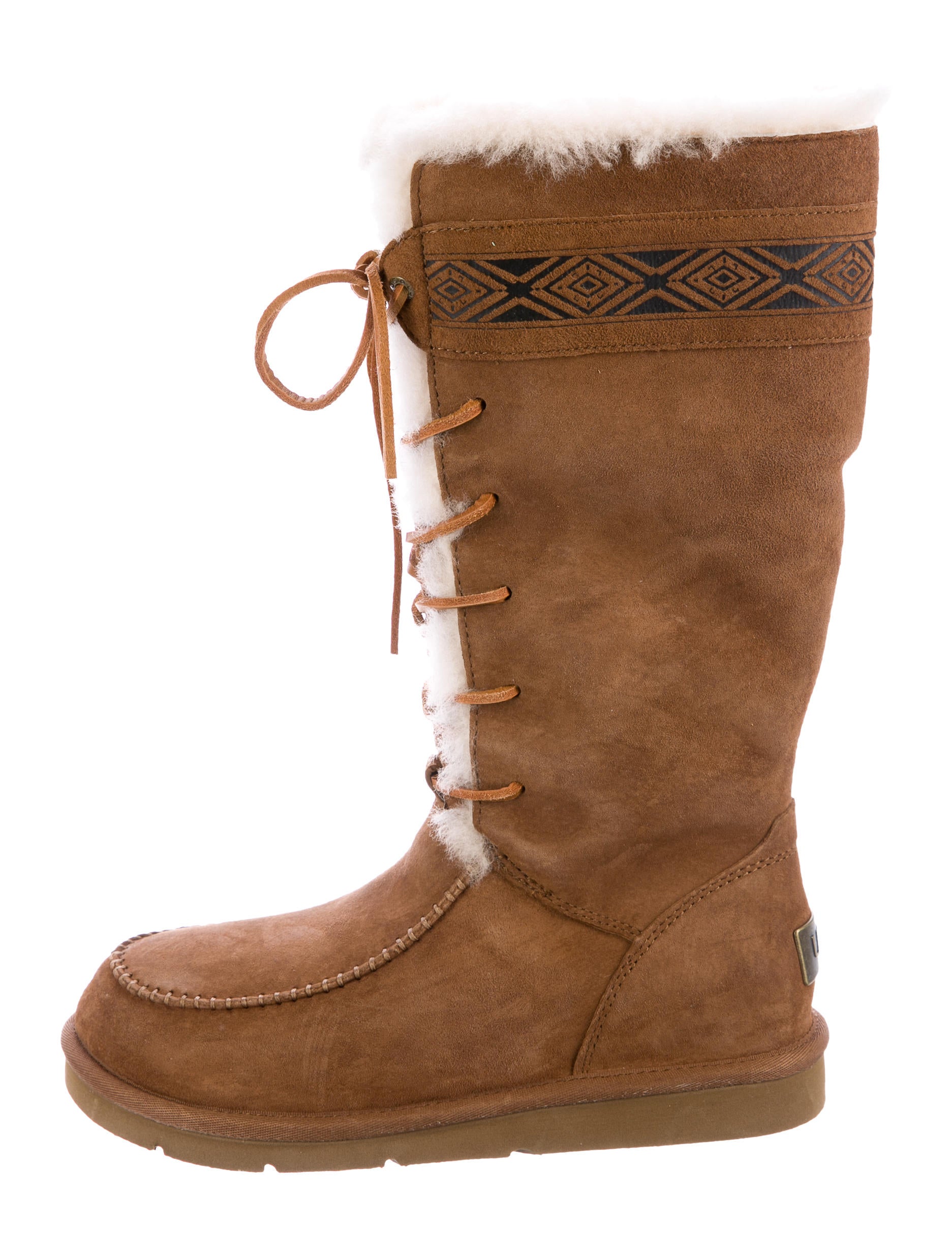 UGG Australia Suede Lace-Up Knee-High Boots