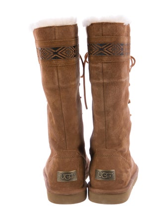 UGG Australia Suede Lace-Up Knee-High Boots