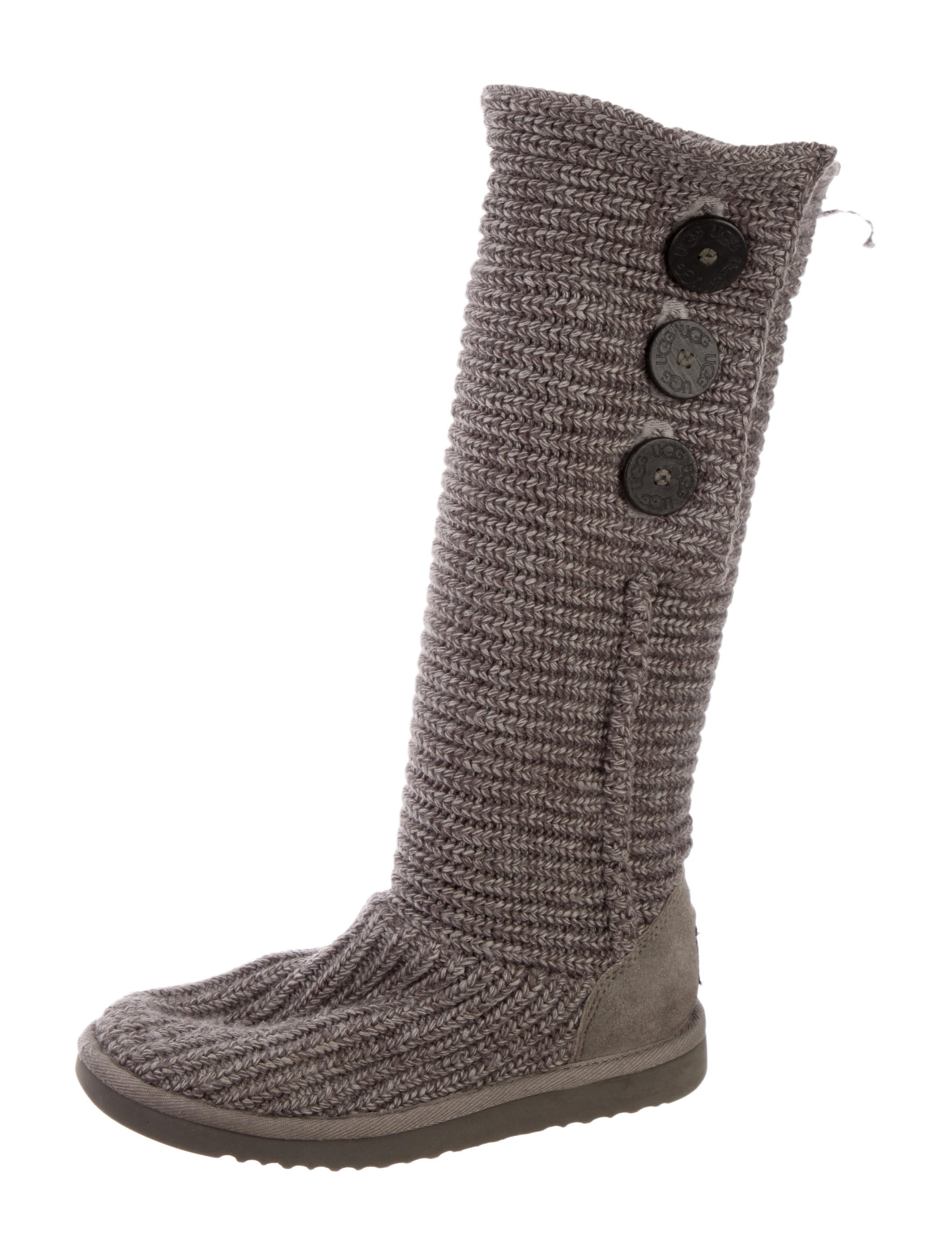 UGG Australia Classic Cardy II Knit Boots Grey Boots, Shoes