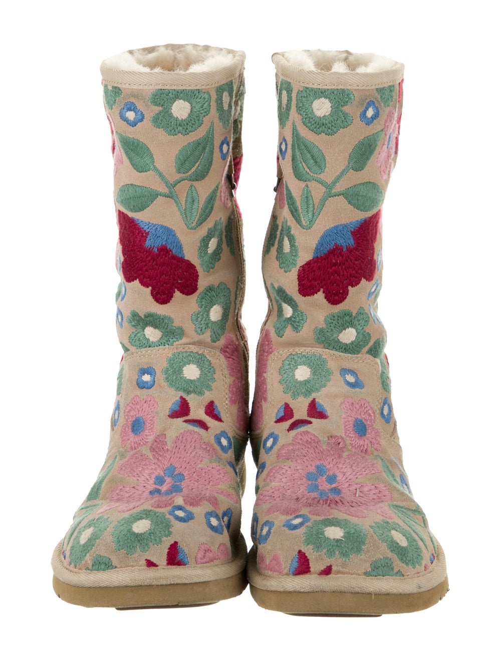 suede embroidered boots