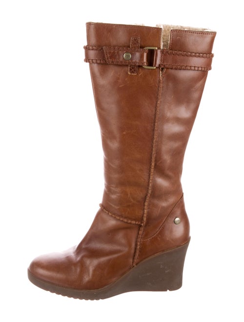 UGG Leather Knee-High Boots Brown