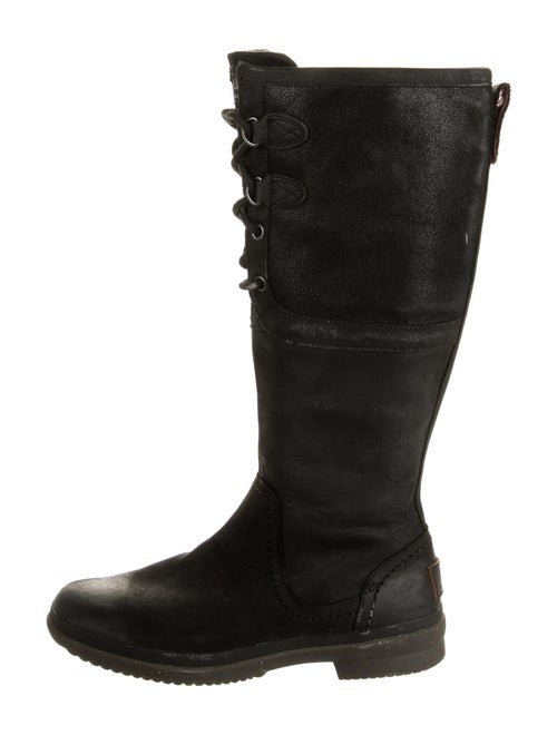 UGG Leather Riding Boots Black