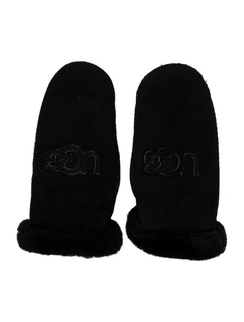 UGG Shearling Appliqué Mittens Black