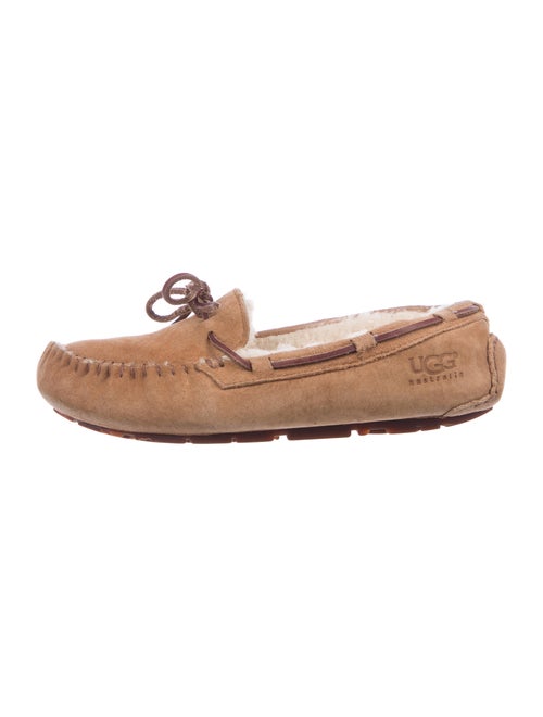 UGG Suede Fur Trim Moccasins
