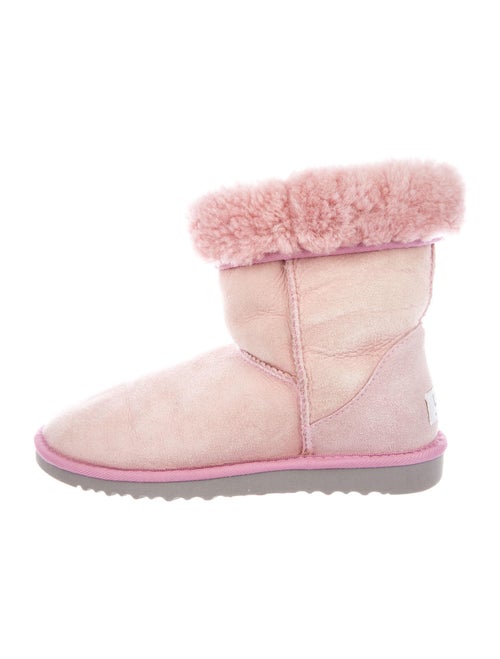 UGG Suede Whipstitch Trim Boots Pink