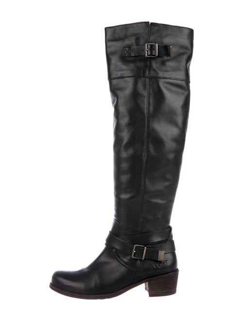 UGG Bess Leather Riding Boots Black