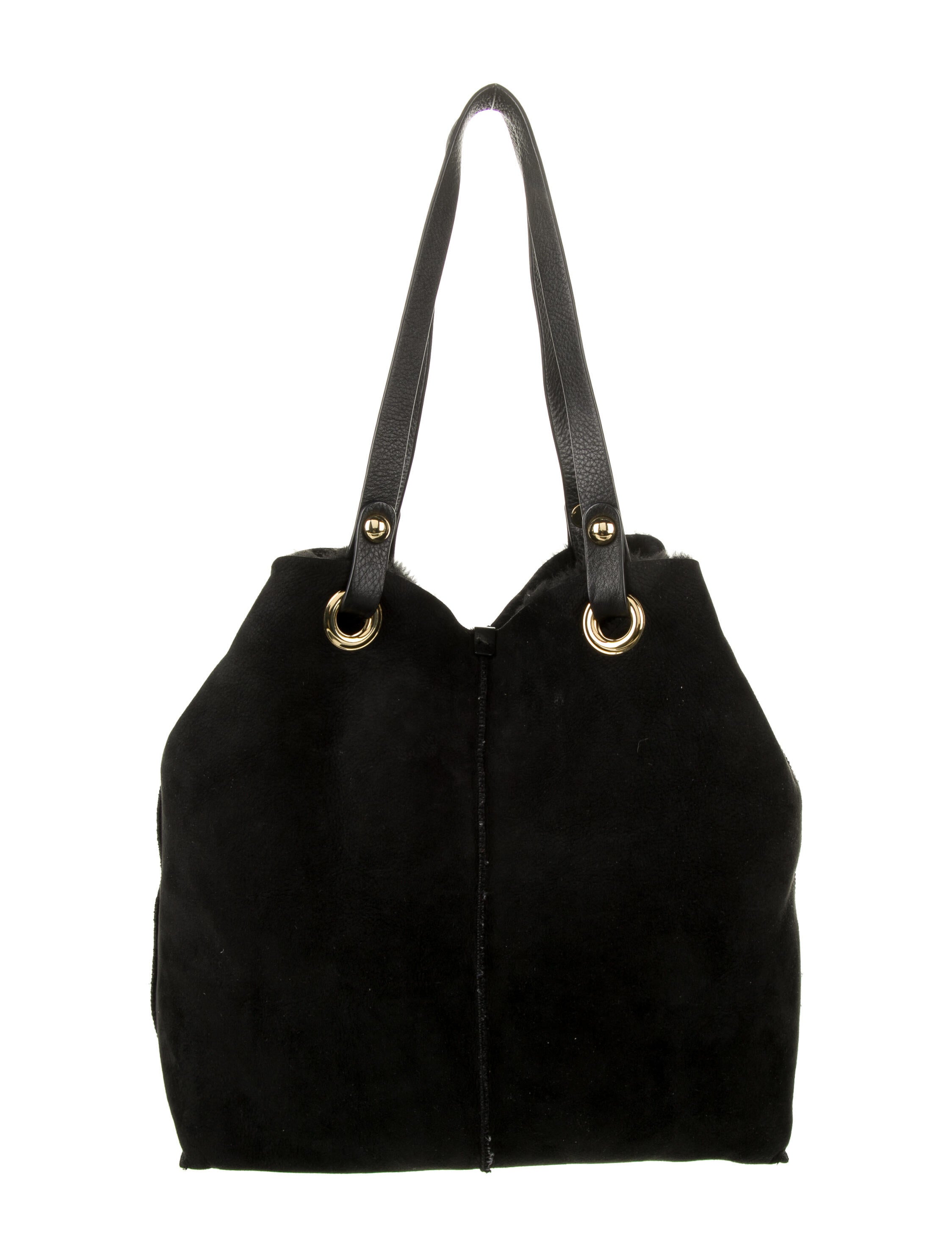UGG Suede Leather Tote Bag - Black Totes, Handbags