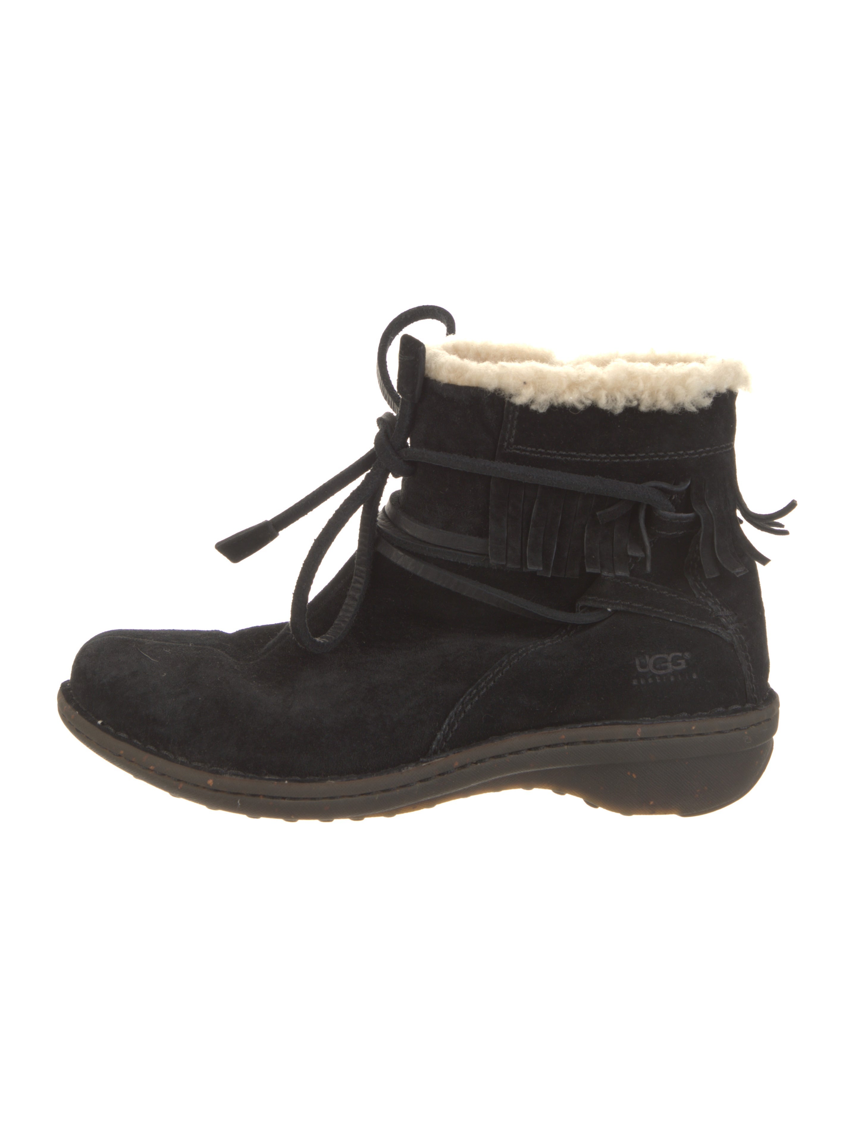 ugg lace up boots black