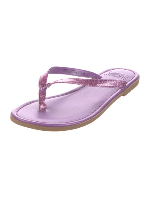 UGG Leather Animal Print Flip Flops