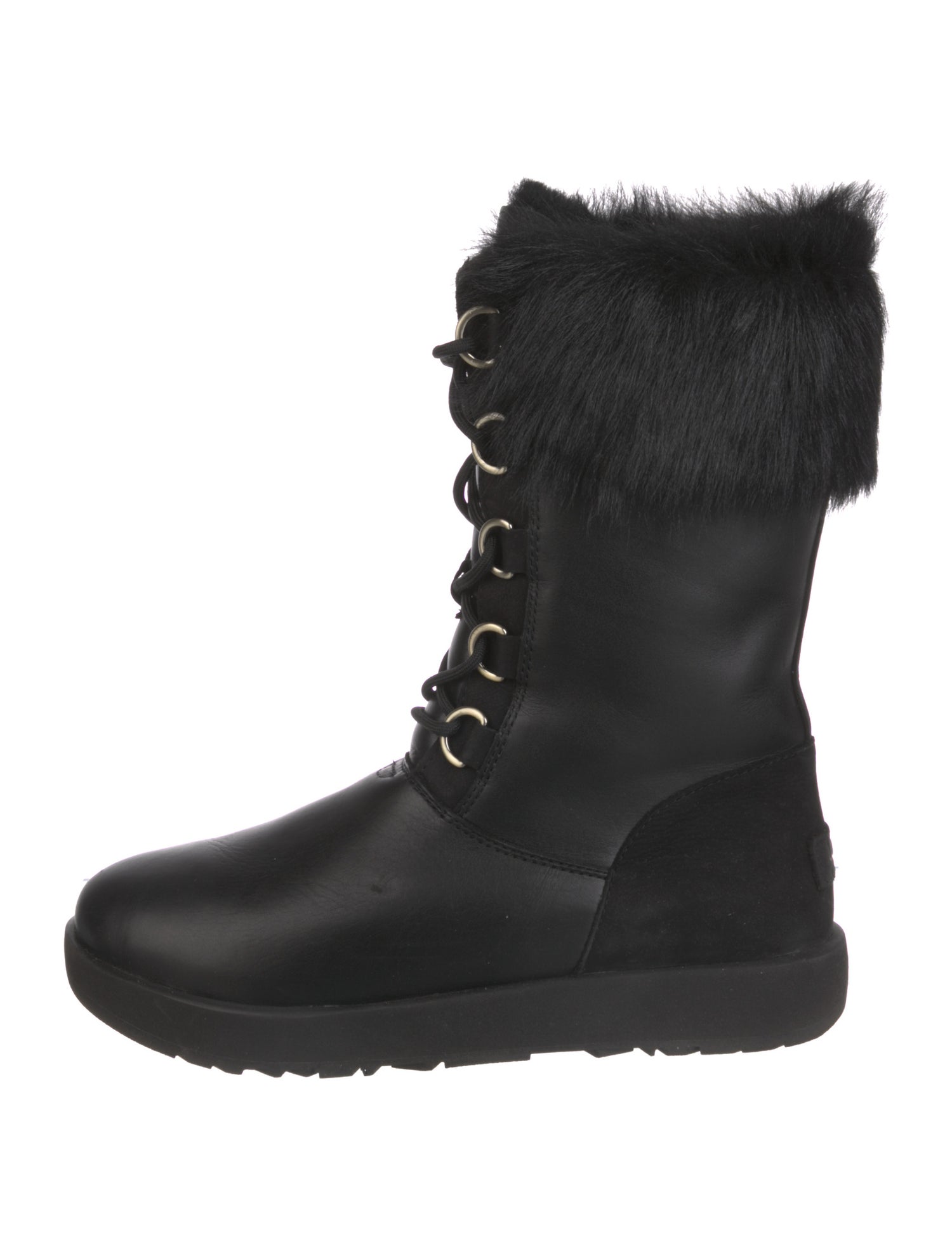 ugg lace up boots black