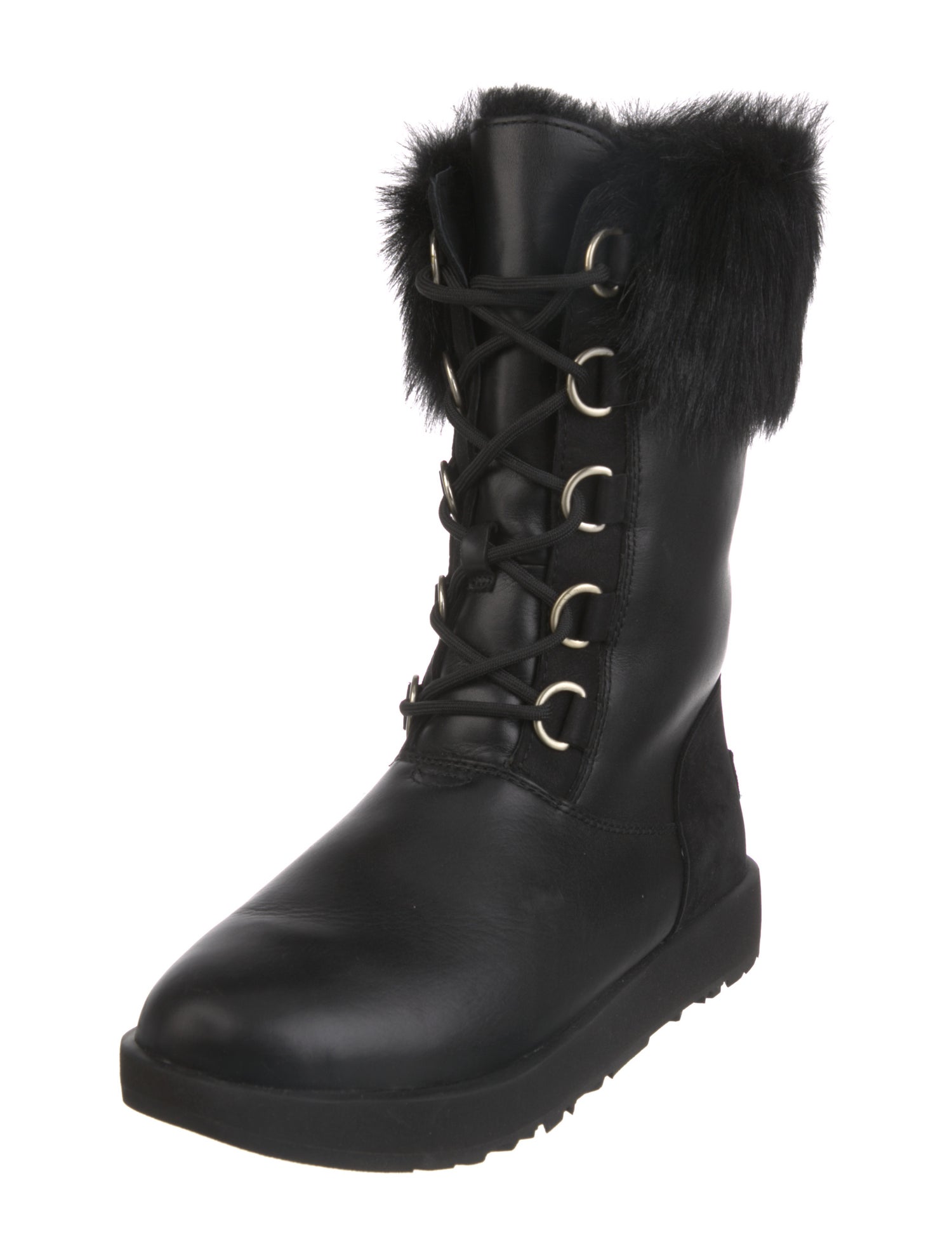 ugg lace up boots black