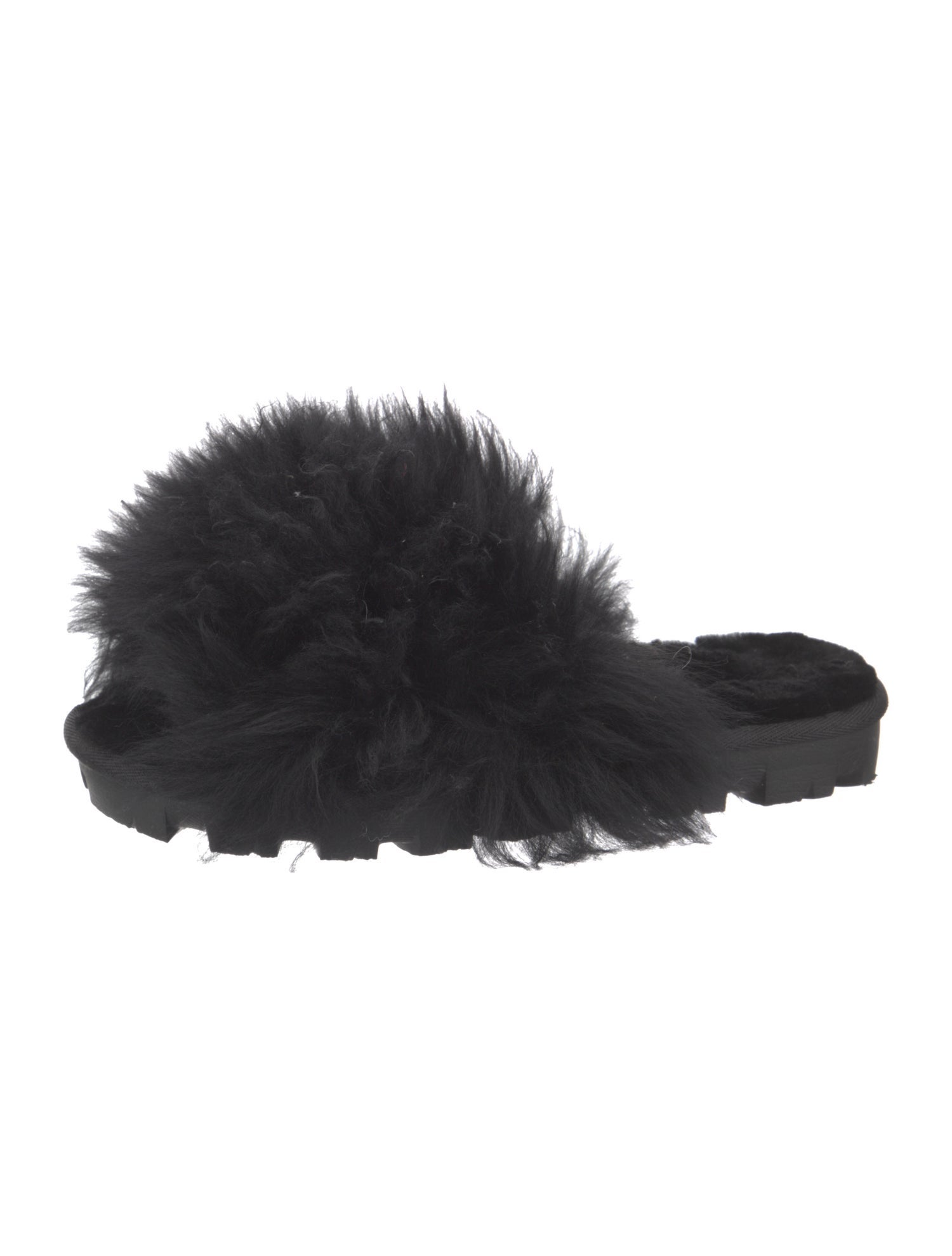 UGG Fur Slides Black Sandals, Shoes WUUGG99566 The RealReal