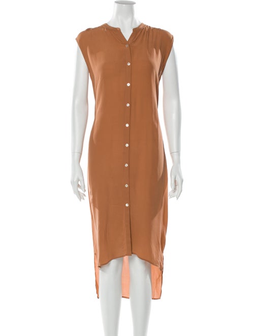 Crippen Silk Knee-Length Dress Orange