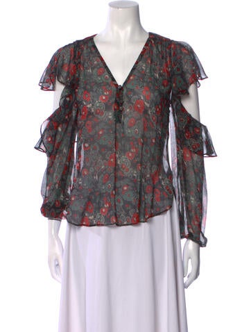 Veronica Beard Tops Silk Floral Print Blouse US 0 | XS