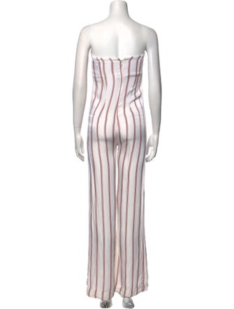 Veronica Beard Striped Strapless Jumpsuit