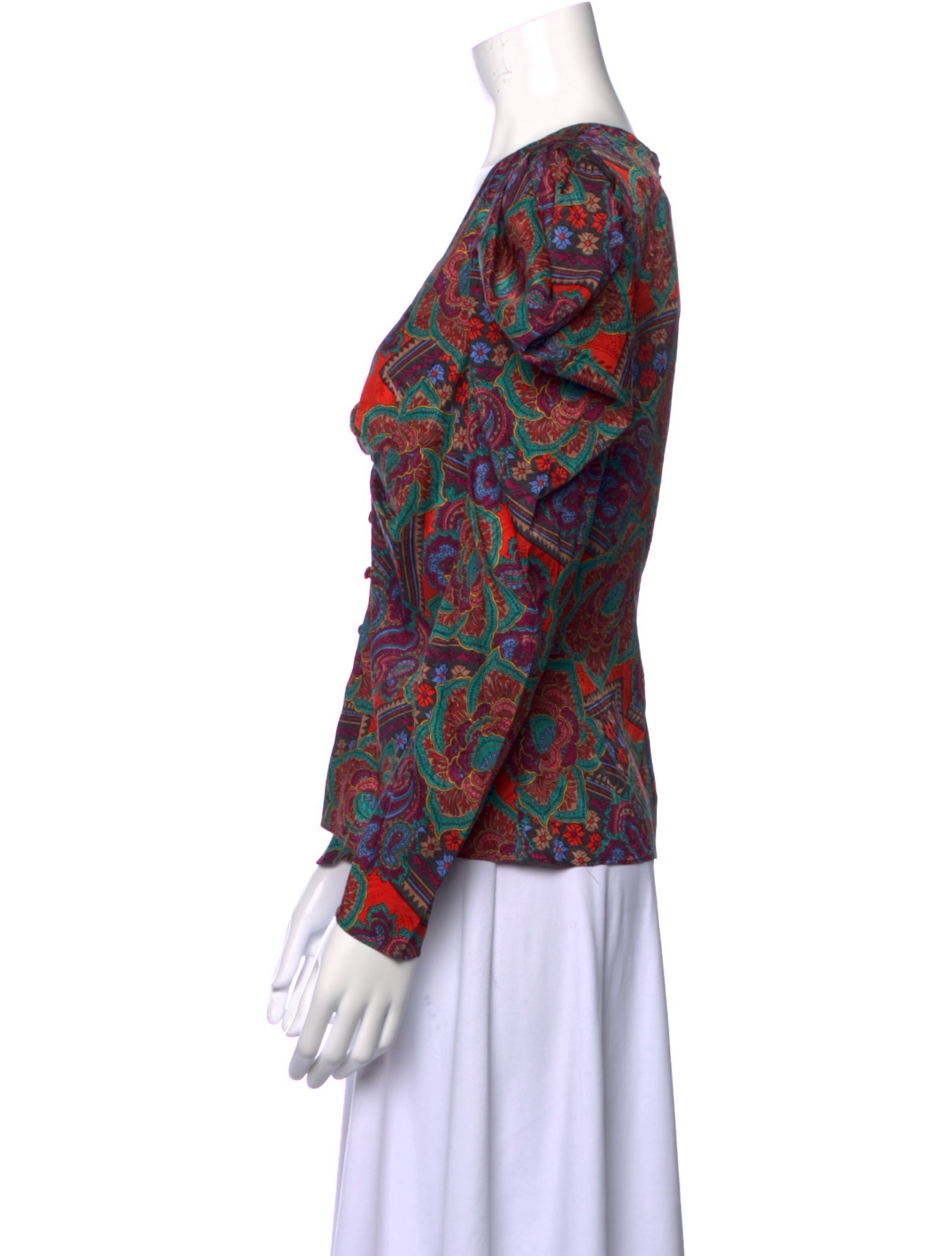 Veronica Beard Paisley Print V-Neck Blouse w/ Tags