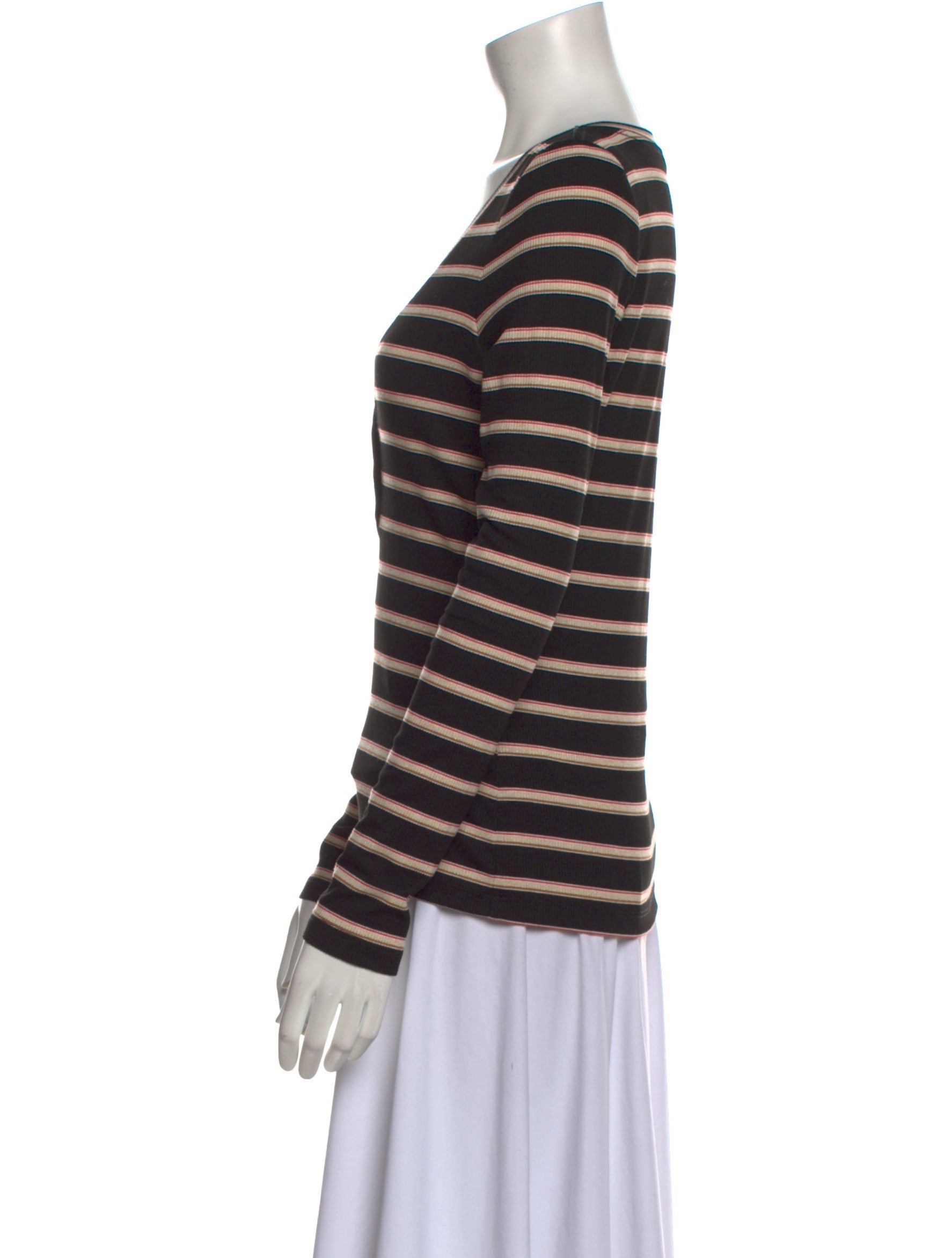 Veronica Beard Striped V-Neck Top w/ Tags