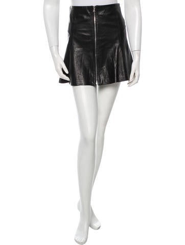Veronica Beard Leather A-Line Skirt