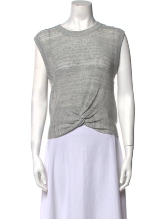 Veronica Beard Bateau Neckline Sleeveless Crop Top