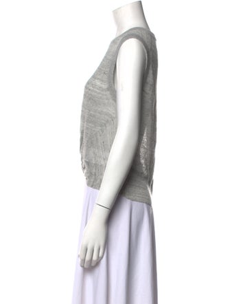 Veronica Beard Bateau Neckline Sleeveless Crop Top