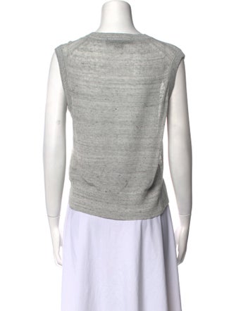 Veronica Beard Bateau Neckline Sleeveless Crop Top