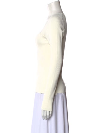 Veronica Beard Square Neckline Long Sleeve Top