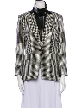 Veronica Beard Leather Houndstooth Print Evening Jacket