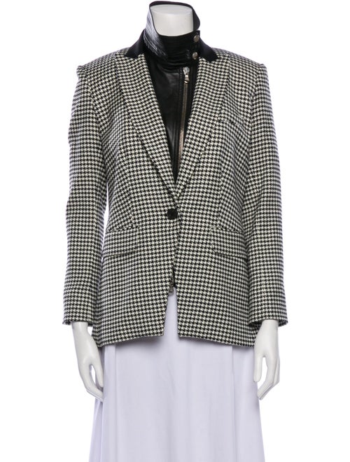 Veronica Beard Leather Houndstooth Print Evening Jacket