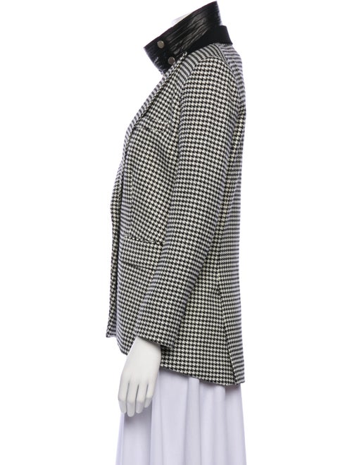 Veronica Beard Leather Houndstooth Print Evening Jacket