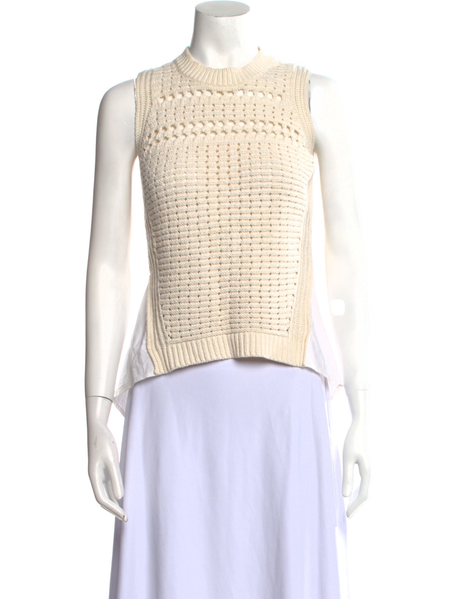 Veronica Beard Mock Neck Sleeveless Top