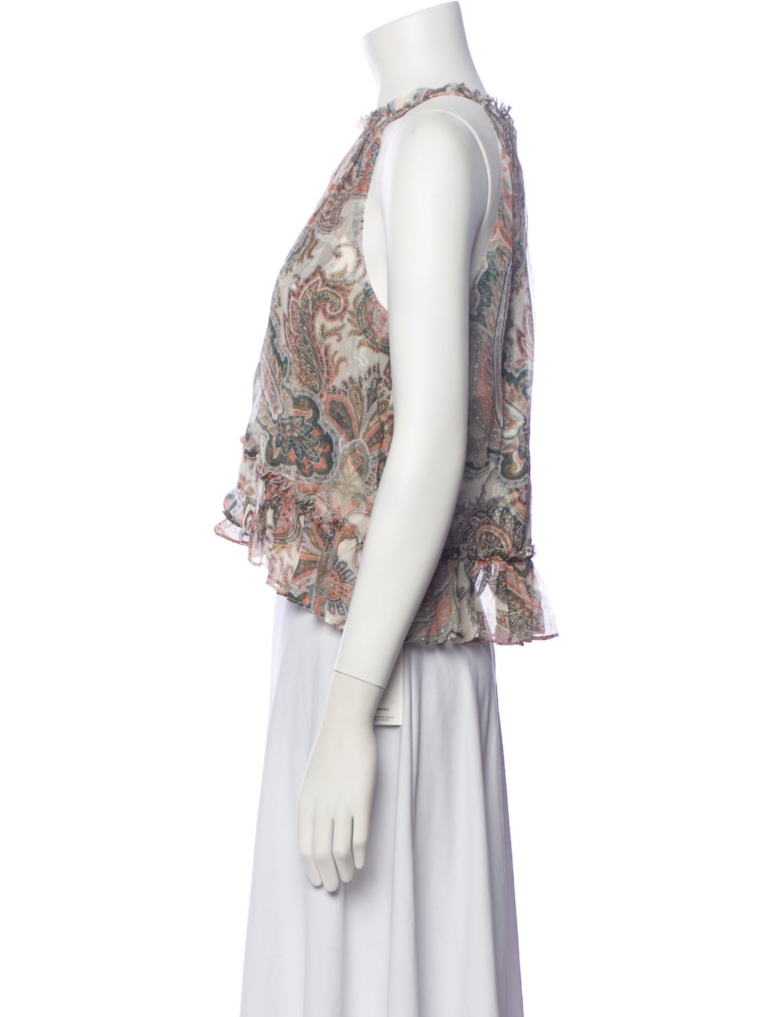 Veronica Beard Silk Paisley Print Crop Top w/ Tags