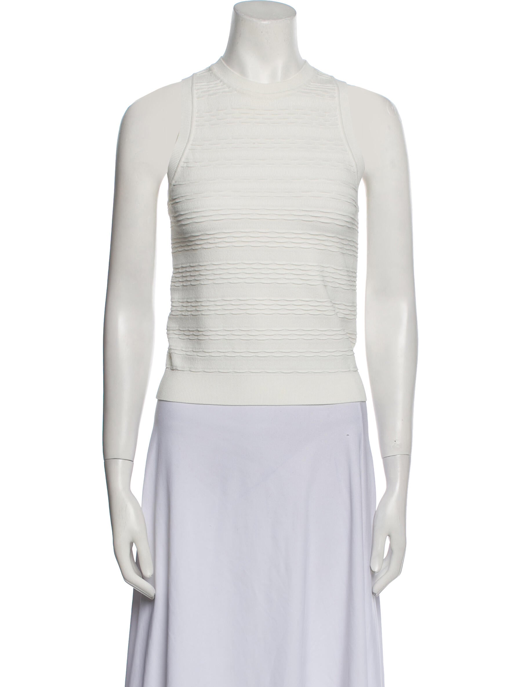 Veronica Beard Square Neckline Sleeveless Crop Top