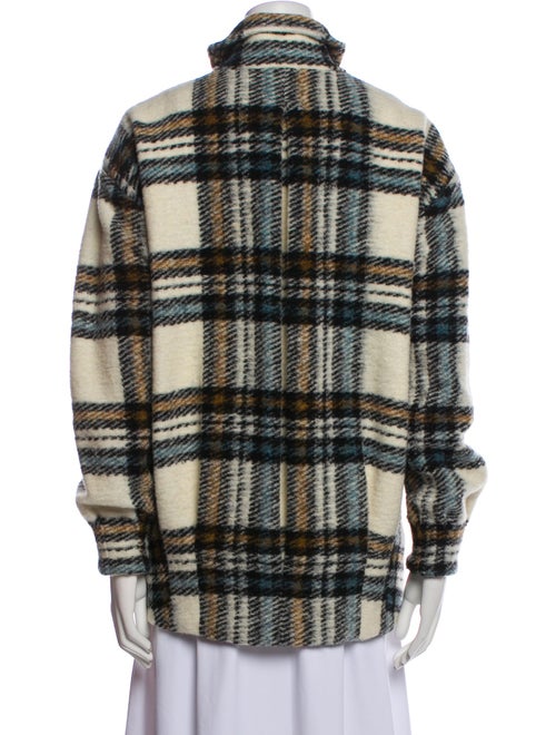 Veronica Beard Wool Plaid Print Peacoat