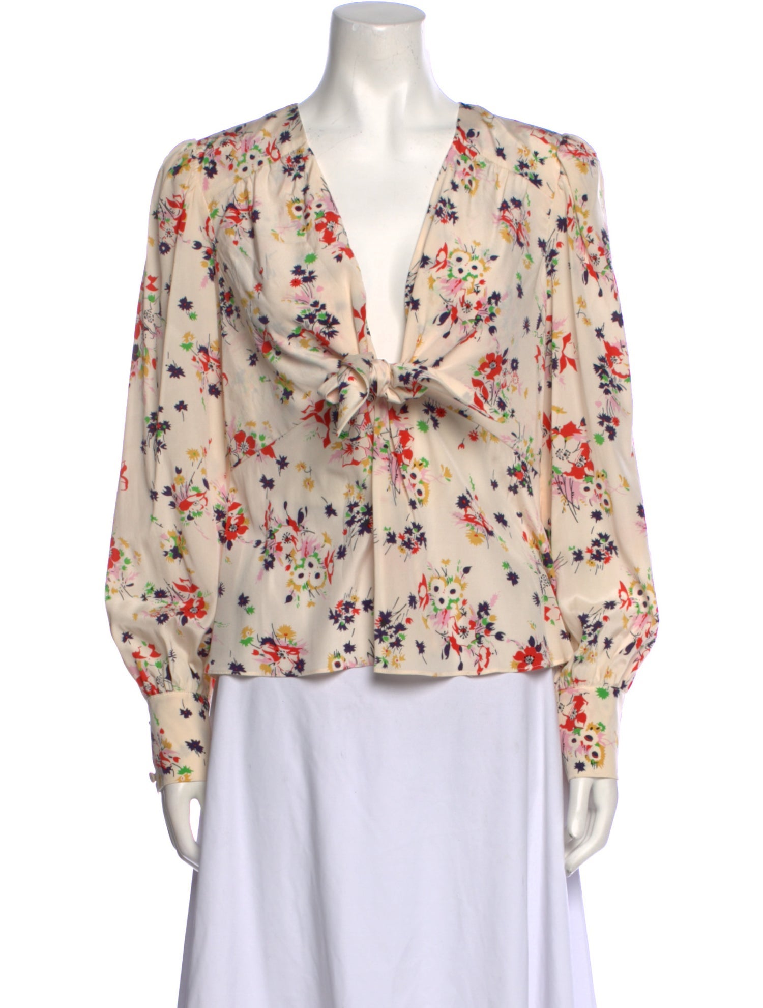 Veronica Beard Silk Floral Print Blouse w/ Tags Neutrals Tops