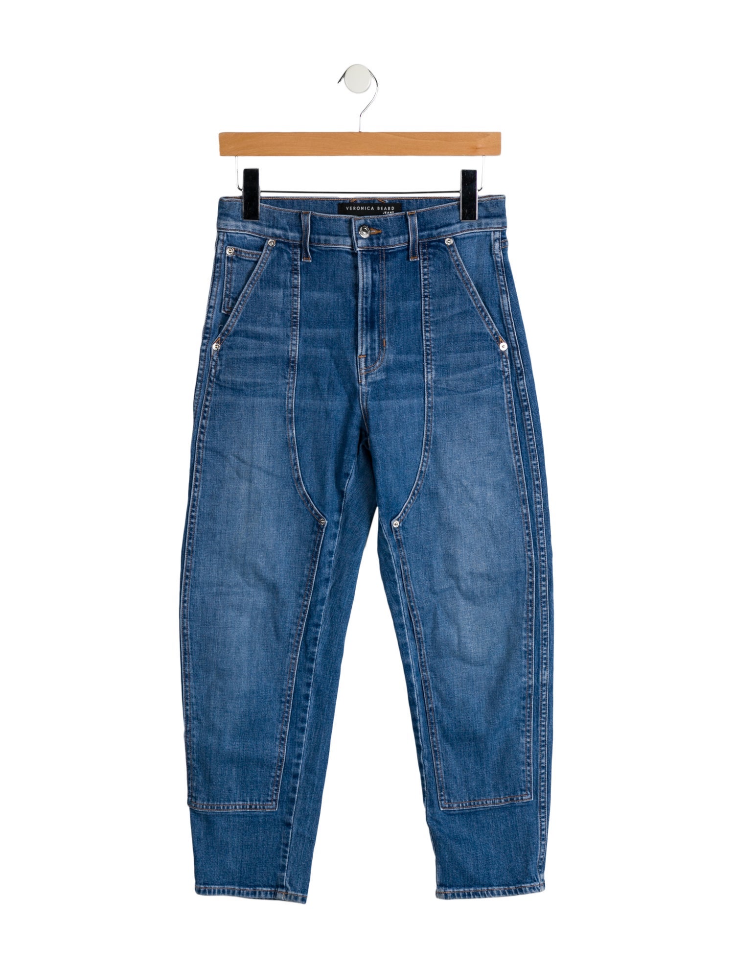 Veronica Beard HighRise Straight Leg Jeans Blue, 11" Rise Jeans