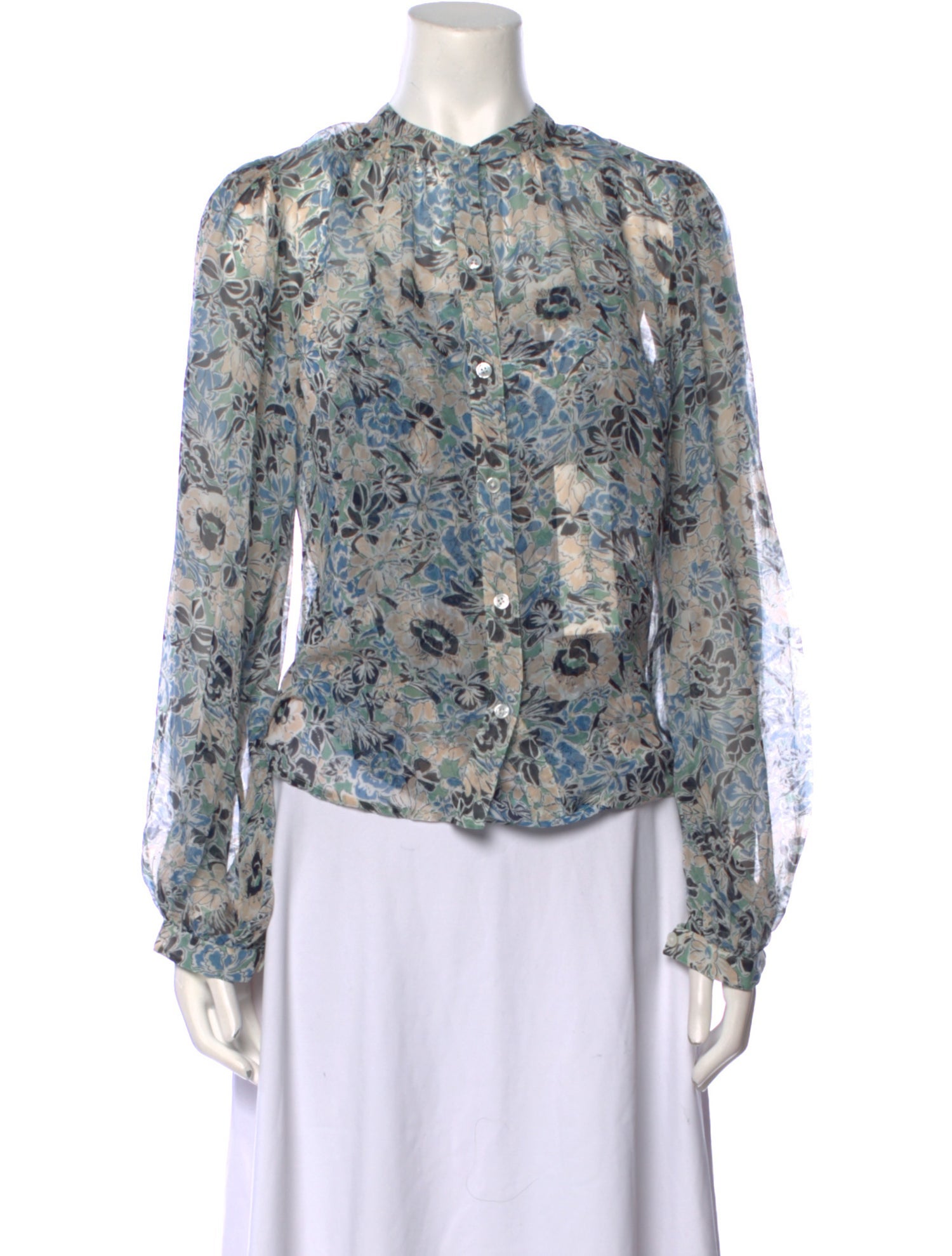 Veronica Beard Silk Floral Print Blouse w/ Tags Blue Tops, Clothing