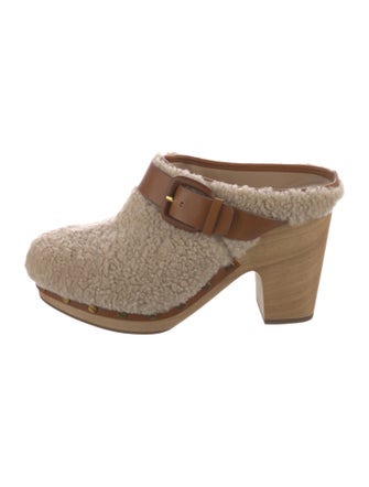 Veronica Beard Faux Fur Fur Trim Mules