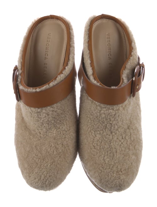 Veronica Beard Faux Fur Fur Trim Mules