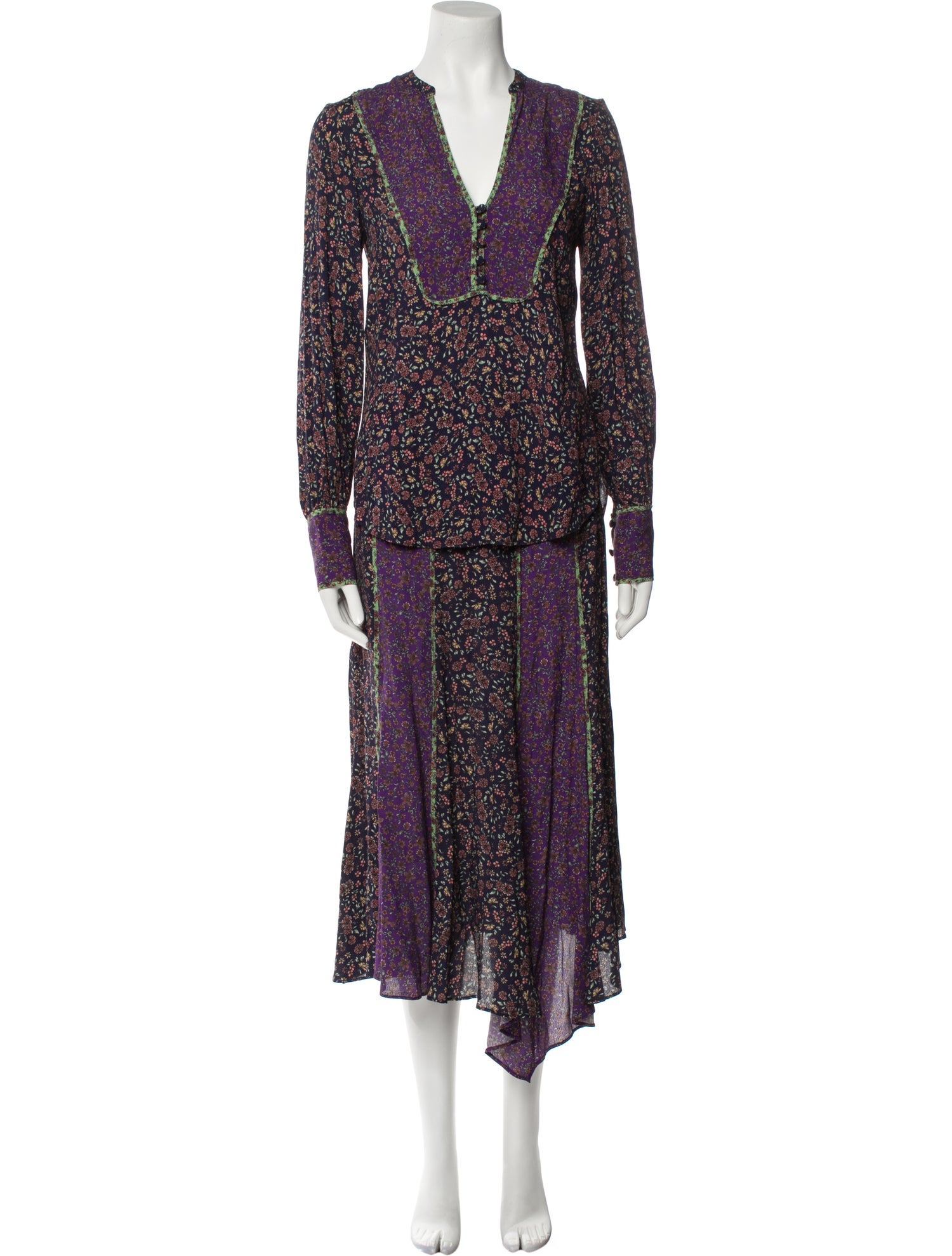 Veronica Beard Floral Print Skirt Set