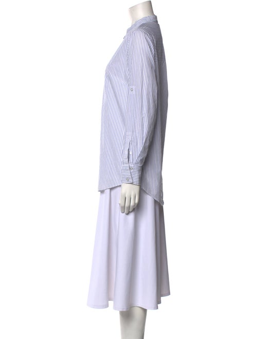 Veronica Beard Striped Long Sleeve Button-Up Top