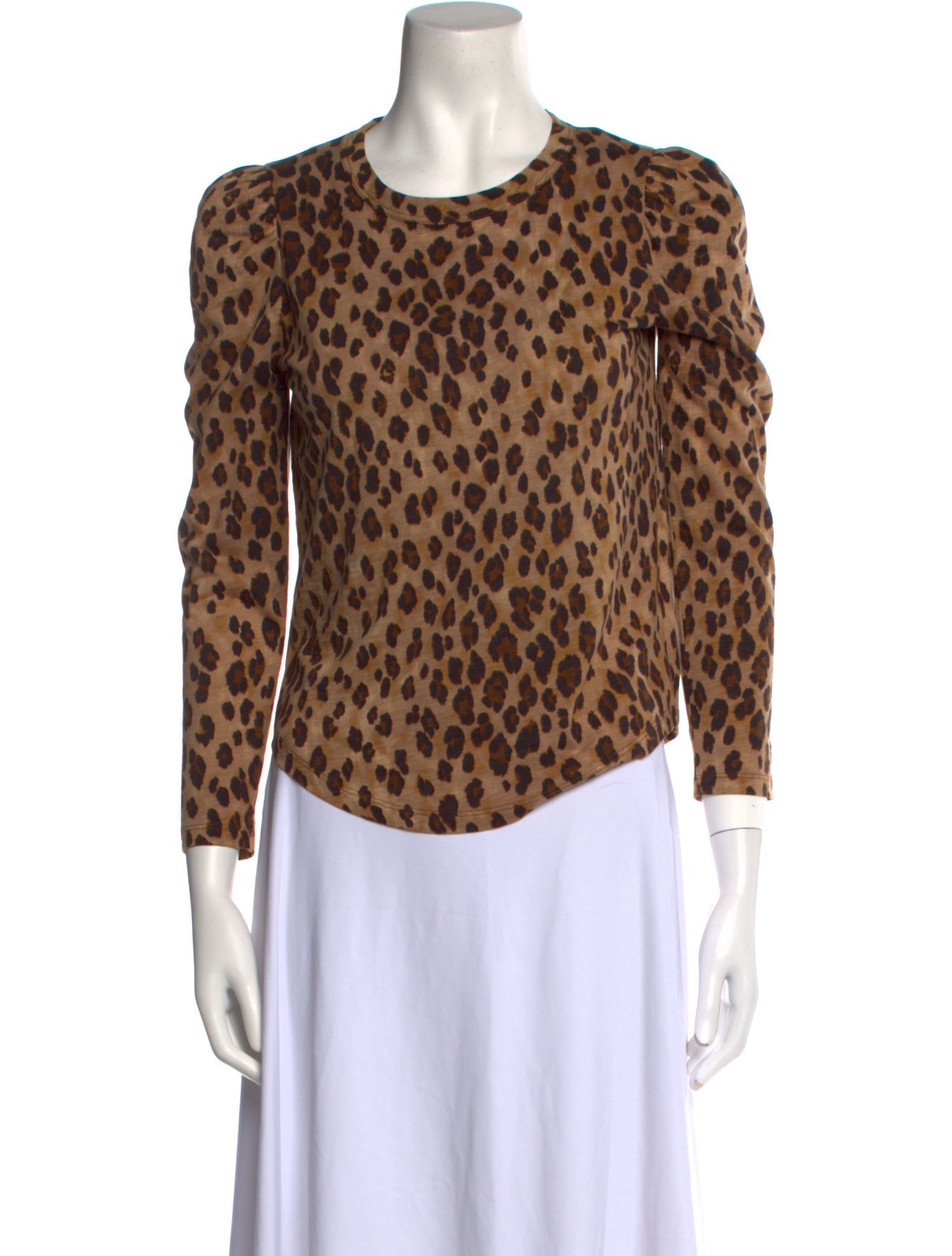 Veronica Beard Animal Print Crew Neck Top