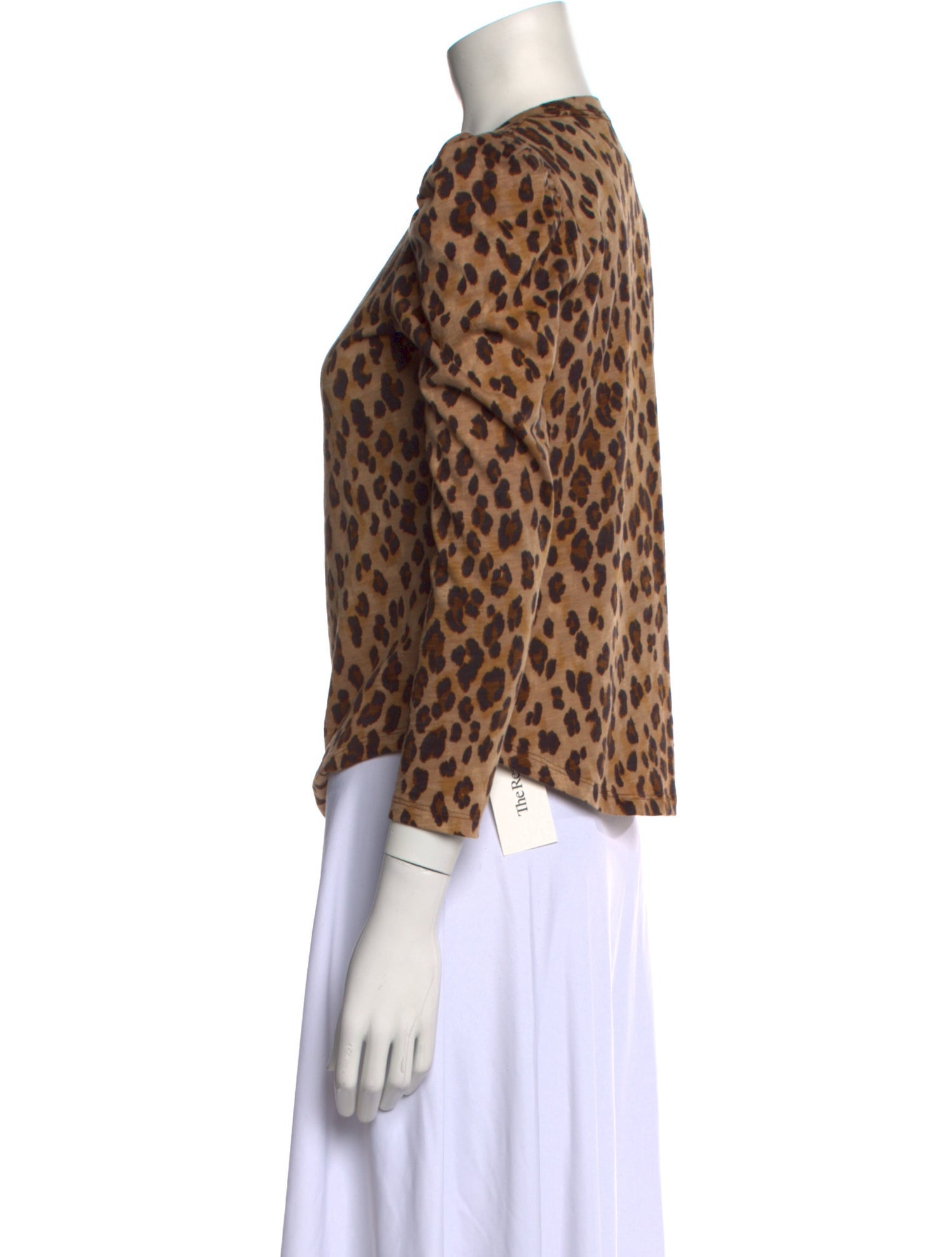 Veronica Beard Animal Print Crew Neck Top