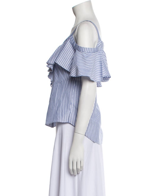 Veronica Beard Striped Off-The-Shoulder Crop Top