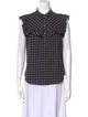 Veronica Beard Plaid Print Sleeveless Polo