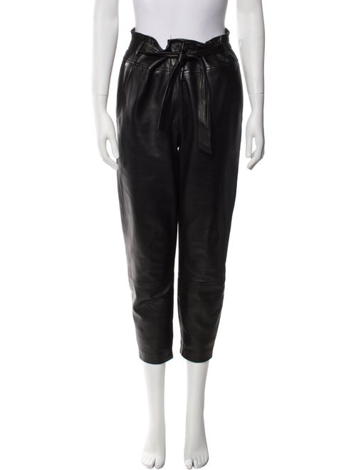 Veronica Beard Lamb Leather Straight Leg Pants