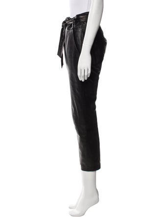Veronica Beard Lamb Leather Straight Leg Pants