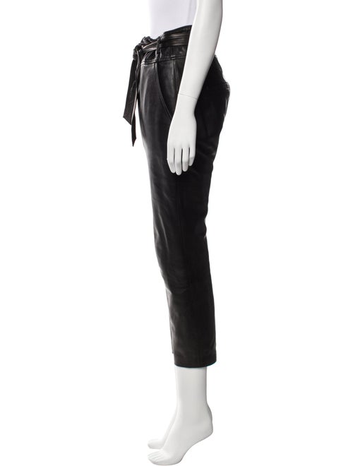 Veronica Beard Lamb Leather Straight Leg Pants